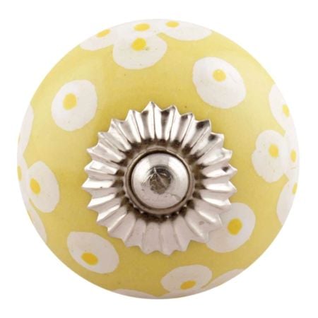 Yellow Ceramic Floral Cabinet Knob Online